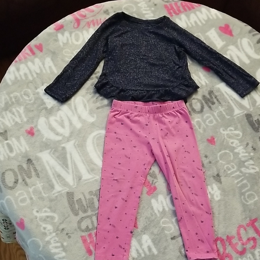 ❣5 for $25 Sale❣GAP Navy Top And Pink And Blue Leggings - Size 3T